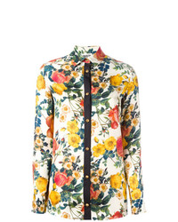 Женская разноцветная классическая рубашка с цветочным принтом от Fausto Puglisi