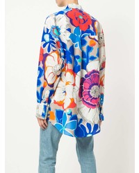 Женская разноцветная классическая рубашка с цветочным принтом от MSGM