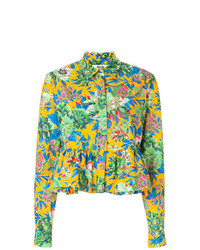 Женская разноцветная классическая рубашка с цветочным принтом от MSGM