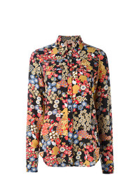 Женская разноцветная классическая рубашка с цветочным принтом от N°21