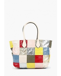 Разноцветная кожаная большая сумка от Baggini