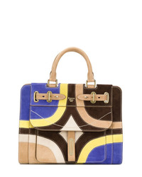 Разноцветная кожаная большая сумка от Fontana