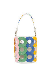 Разноцветная кожаная сумка-мешок
