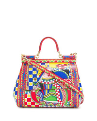 Разноцветная кожаная сумка-саквояж от Dolce & Gabbana