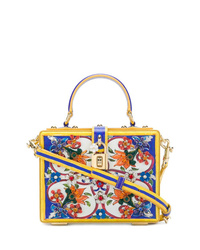 Разноцветная кожаная сумка через плечо с принтом от Dolce & Gabbana
