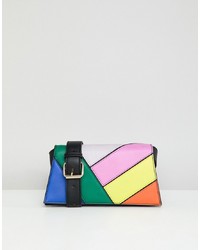 Разноцветная кожаная сумка через плечо от ASOS DESIGN