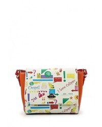 Разноцветная кожаная сумка через плечо от Calipso