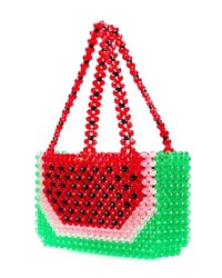Разноцветная кожаная сумочка с принтом от Susan Alexandra