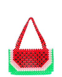 Разноцветная кожаная сумочка с принтом от Susan Alexandra