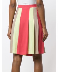 Разноцветная короткая юбка-солнце со складками от Moschino Vintage