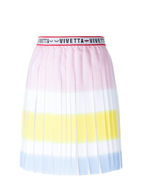 Разноцветная короткая юбка-солнце со складками от Vivetta