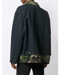 Мужская разноцветная куртка в стиле милитари с камуфляжным принтом от Balenciaga