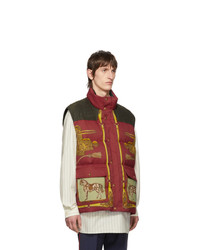 Мужская разноцветная куртка-пуховик с принтом от Gucci