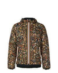 Разноцветная куртка-пуховик с цветочным принтом