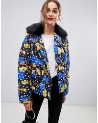 Женская разноцветная куртка-пуховик от LOST INK