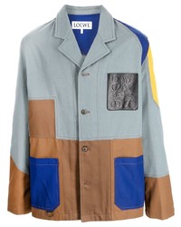 Мужская разноцветная куртка-рубашка в стиле пэчворк от Loewe