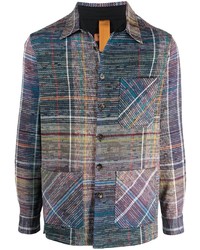 Мужская разноцветная куртка-рубашка в шотландскую клетку от Missoni