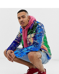 Мужская разноцветная куртка-рубашка с принтом от ASOS DESIGN