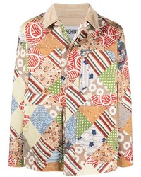 Мужская разноцветная куртка-рубашка с принтом от Moschino