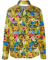 Мужская разноцветная куртка-рубашка с принтом от VERSACE JEANS COUTURE