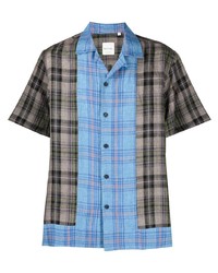 Мужская разноцветная льняная рубашка с коротким рукавом в шотландскую клетку от Paul Smith