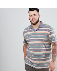 Мужская разноцветная льняная футболка-поло в горизонтальную полоску от ASOS DESIGN