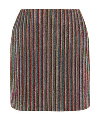 Разноцветная мини-юбка в вертикальную полоску