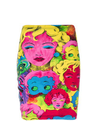 Разноцветная мини-юбка с принтом от Versace Vintage