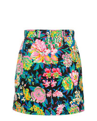 Разноцветная мини-юбка с цветочным принтом от MSGM