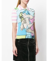 Женская разноцветная рубашка поло в горизонтальную полоску от Boutique Moschino