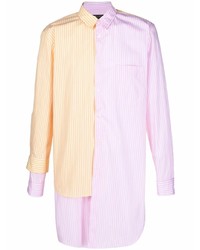 Мужская разноцветная рубашка с длинным рукавом в вертикальную полоску от Comme Des Garcons Homme Plus