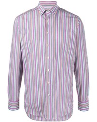 Мужская разноцветная рубашка с длинным рукавом в вертикальную полоску от Etro