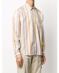 Мужская разноцветная рубашка с длинным рукавом в вертикальную полоску от Soulland