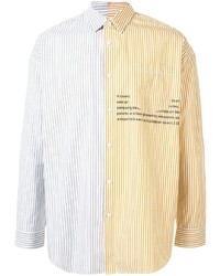 Мужская разноцветная рубашка с длинным рукавом в вертикальную полоску от Izzue