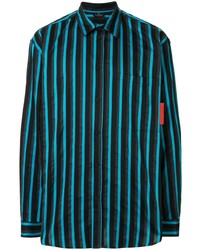 Мужская разноцветная рубашка с длинным рукавом в вертикальную полоску от Marcelo Burlon County of Milan