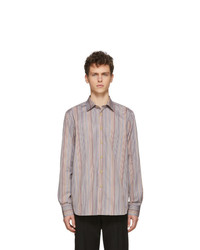 Мужская разноцветная рубашка с длинным рукавом в вертикальную полоску от Paul Smith