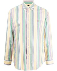 Мужская разноцветная рубашка с длинным рукавом в вертикальную полоску от Polo Ralph Lauren
