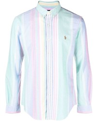Мужская разноцветная рубашка с длинным рукавом в вертикальную полоску от Polo Ralph Lauren