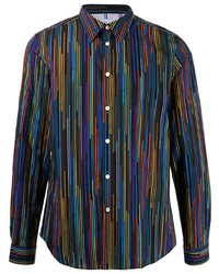 Мужская разноцветная рубашка с длинным рукавом в вертикальную полоску от PS Paul Smith