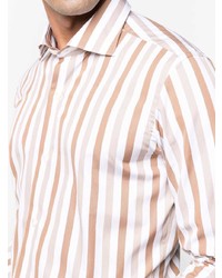 Мужская разноцветная рубашка с длинным рукавом в вертикальную полоску от Eleventy