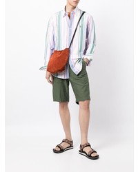 Мужская разноцветная рубашка с длинным рукавом в вертикальную полоску от Lauren Ralph Lauren