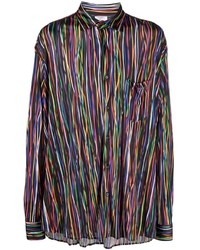 Мужская разноцветная рубашка с длинным рукавом в вертикальную полоску от Vetements