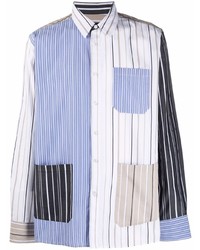 Мужская разноцветная рубашка с длинным рукавом в вертикальную полоску от Viktor & Rolf
