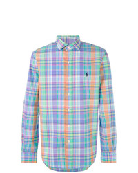 Мужская разноцветная рубашка с длинным рукавом в клетку от Polo Ralph Lauren