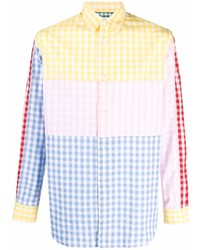 Мужская разноцветная рубашка с длинным рукавом в мелкую клетку от Comme Des Garcons SHIRT