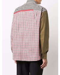 Мужская разноцветная рубашка с длинным рукавом в мелкую клетку от Dolce & Gabbana