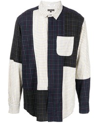 Мужская разноцветная рубашка с длинным рукавом в стиле пэчворк от Engineered Garments