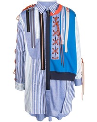 Мужская разноцветная рубашка с длинным рукавом в стиле пэчворк от Viktor & Rolf