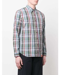 Мужская разноцветная рубашка с длинным рукавом в шотландскую клетку от Aspesi