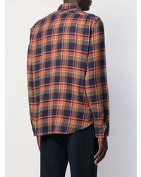 Мужская разноцветная рубашка с длинным рукавом в шотландскую клетку от PS Paul Smith